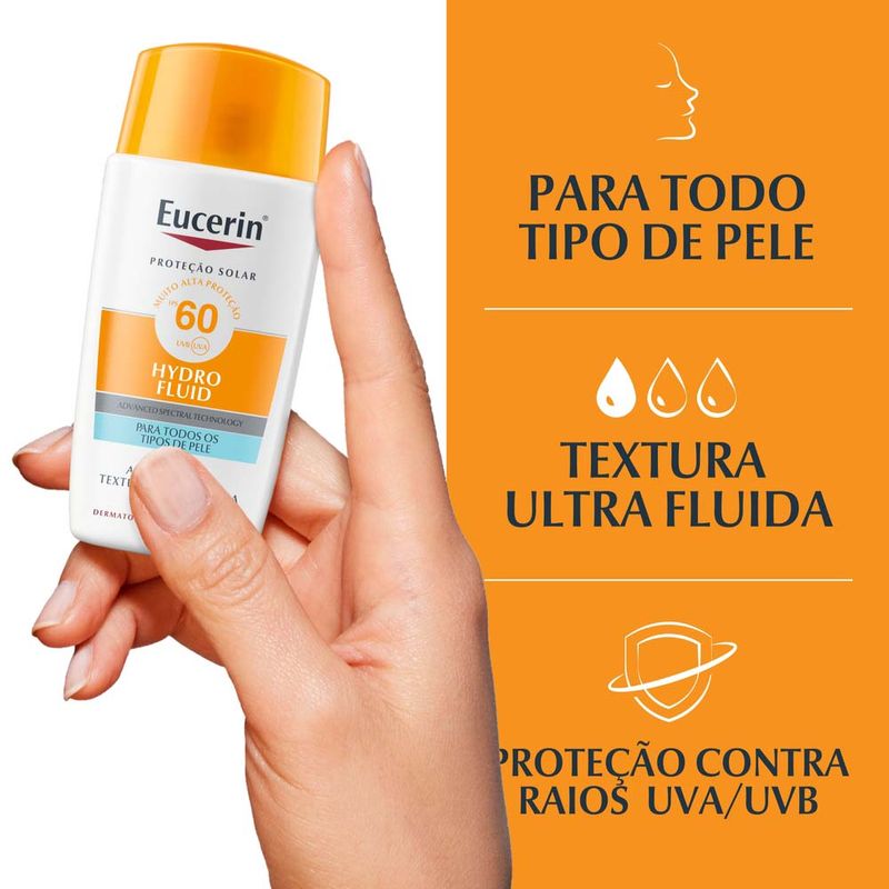 EUCERIN Protetor Solar Facial Ultra Fluido Hydro Fluid FPS 60 50ml
