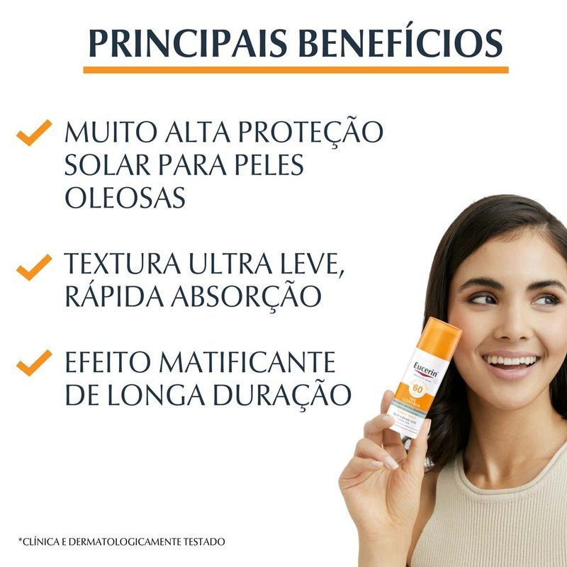 EUCERIN Protetor Solar Facial Antioleosidade Oil Control FPS60 52g