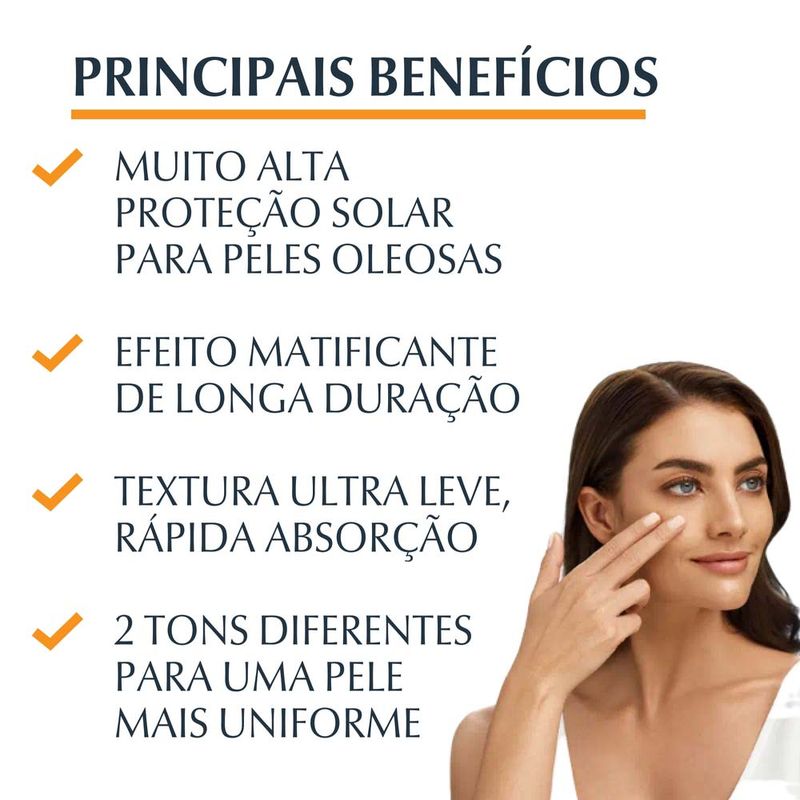 EUCERIN Protetor Solar Facial Oil Control Antioleosidade FPS70 Médio